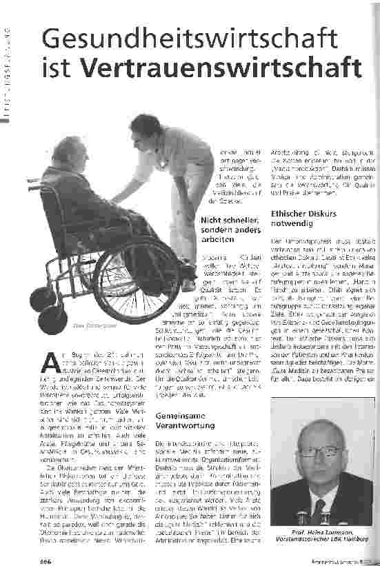 Vorschauseite 1: Gesundheitswirtschaft ist Vertrauenswirtschaft