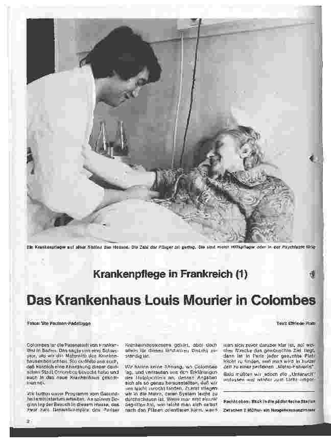 Vorschauseite 1: Krankenpflege in Frankreich (1) Das Krankenhaus Louis Mourier in Colombes
