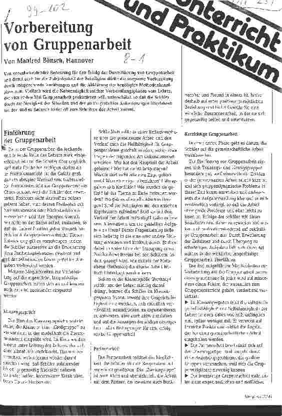 Vorschauseite 1: Vorbereitung von Gruppenarbeit
