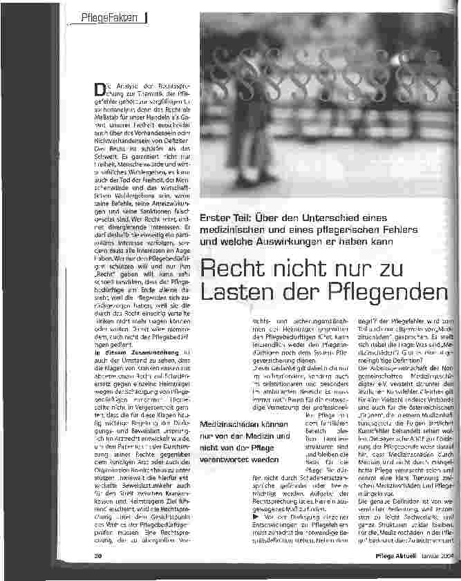 Vorschauseite 1: Recht nicht nur zu Lasten der Pflegenden