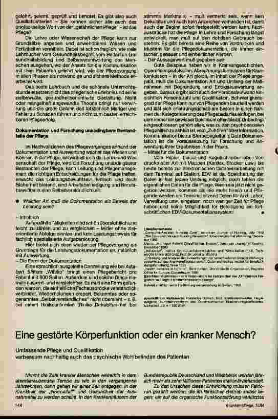 Vorschauseite 1: Eine gestörte Körperfunktion oder ein kranker Mensch