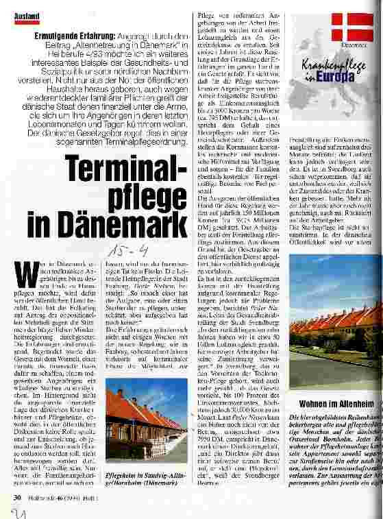 Vorschauseite 1: Terminalpflege in Dänemark Ermutigende Erfahrung