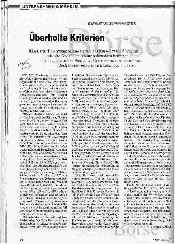 Vorschauseite 1: Überholte Kriterien Bewertungsparameter