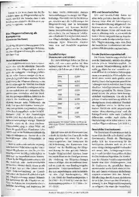 Vorschauseite 4: 10 Jahre Pflegeversicherung - Ein Blick zurück in die Zukunft