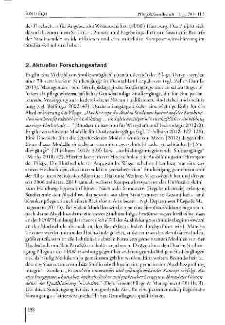 Vorschauseite 3: Duales Studium Pflege - Zielgruppe, Gründe für die Studienwahl und gesundheitsbezogene Lebensqualität zu Studienbeginn