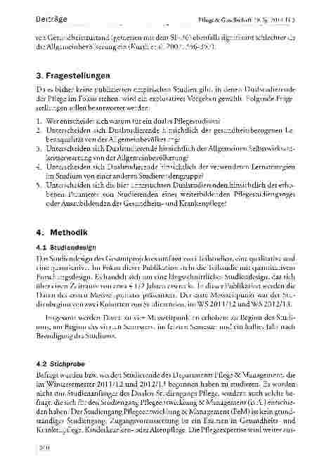 Vorschauseite 5: Duales Studium Pflege - Zielgruppe, Gründe für die Studienwahl und gesundheitsbezogene Lebensqualität zu Studienbeginn
