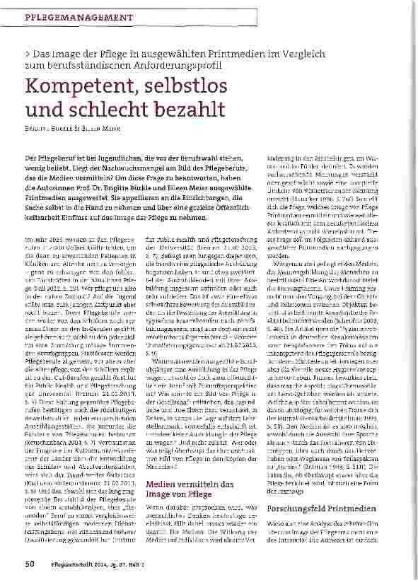 Vorschauseite 1: Kompetent, selbstlos und schlecht bezahlt