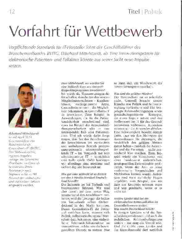 Vorschauseite 1: Vorfahrt für Wettbewerb