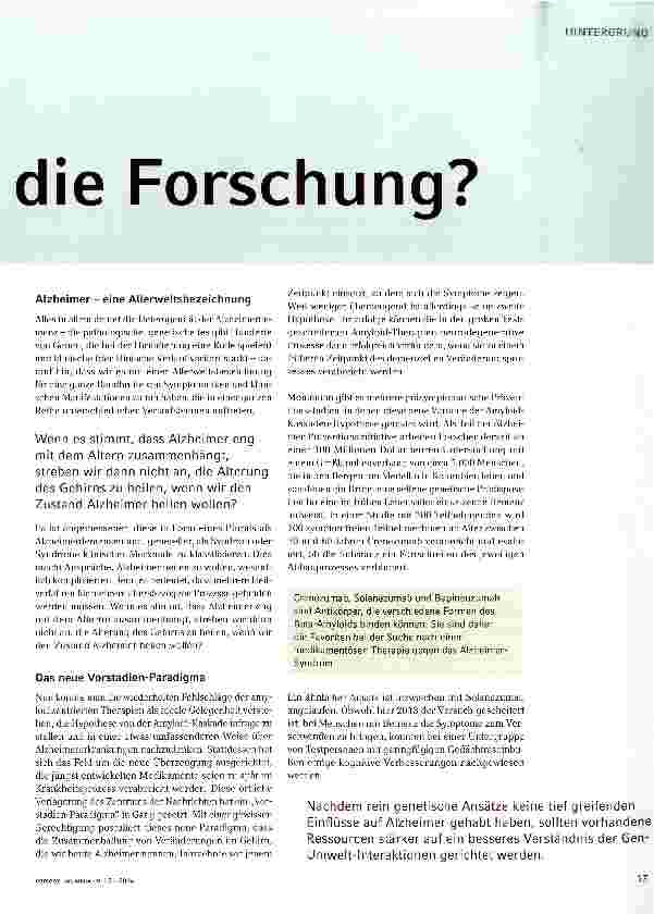 Vorschauseite 2: Wo steht die Forschung?