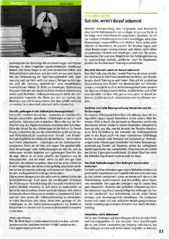 Vorschauseite 1: Gut sein, wenn es darauf ankommt