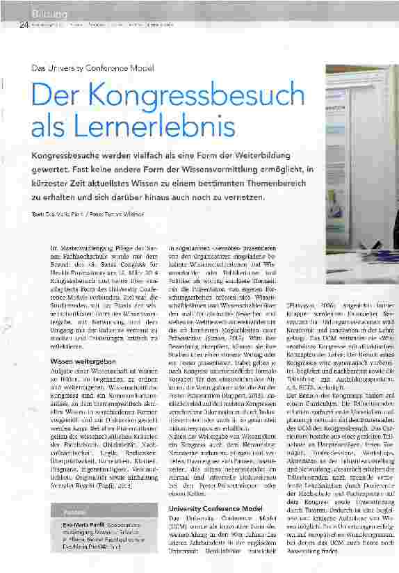 Vorschauseite 1: Der Kongressbesuch als Lernerlebnis