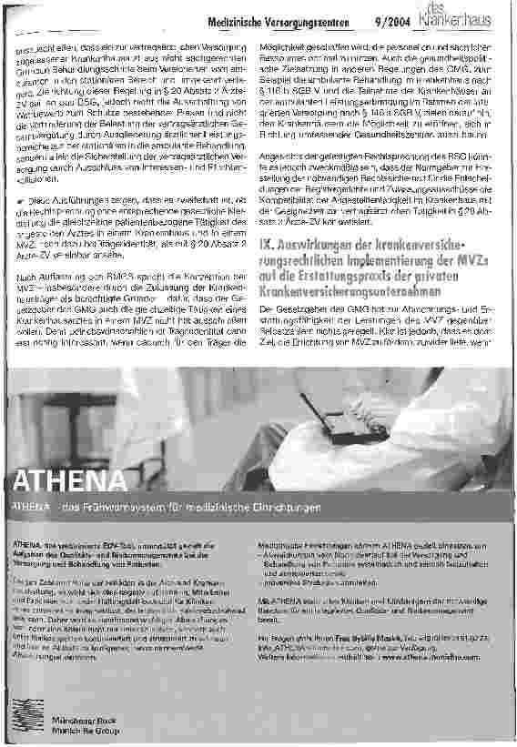 Vorschauseite 4: Medizinische Versorgungszentren - die Konzeption des Gesetzgebers (II)