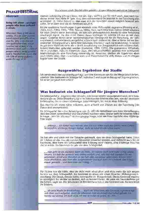 Vorschauseite 2: Ziemlich allein gelassen - jüngere Menschen nacheinem Schlaganfall