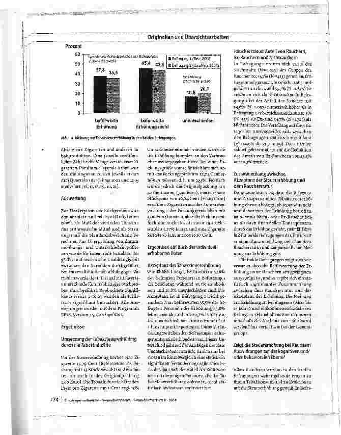 Vorschauseite 4: Evaluation der Tabaksteuererhöhung vom 1. Januar 2003