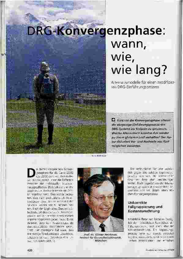 Vorschauseite 2: DRG-Konvergenzphase: wann, wie, wie lang? Alternativmodelle für einen modifizierten DRG-Einführungsprozess