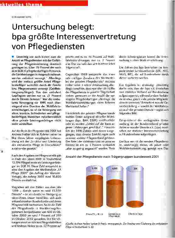 Vorschauseite 1: Untersuchung belegt: bpa größte Interessenvertretung von Pflegediensten