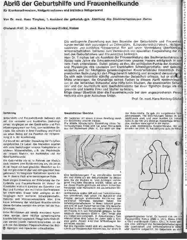 Vorschauseite 1: Abriß der Geburtshilfe und Frauenheilkunde für Krankenschwestern, Heilgymnastinnen und ärztliches Hilfspersonal
