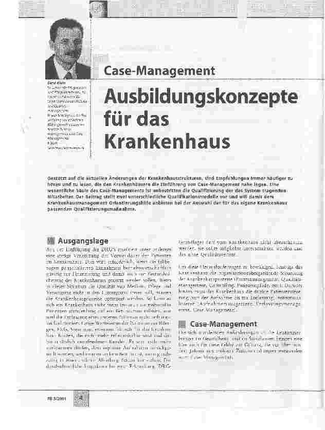 Vorschauseite 1: Case-Management. Ausbildungskonzepte für das Krankenhaus