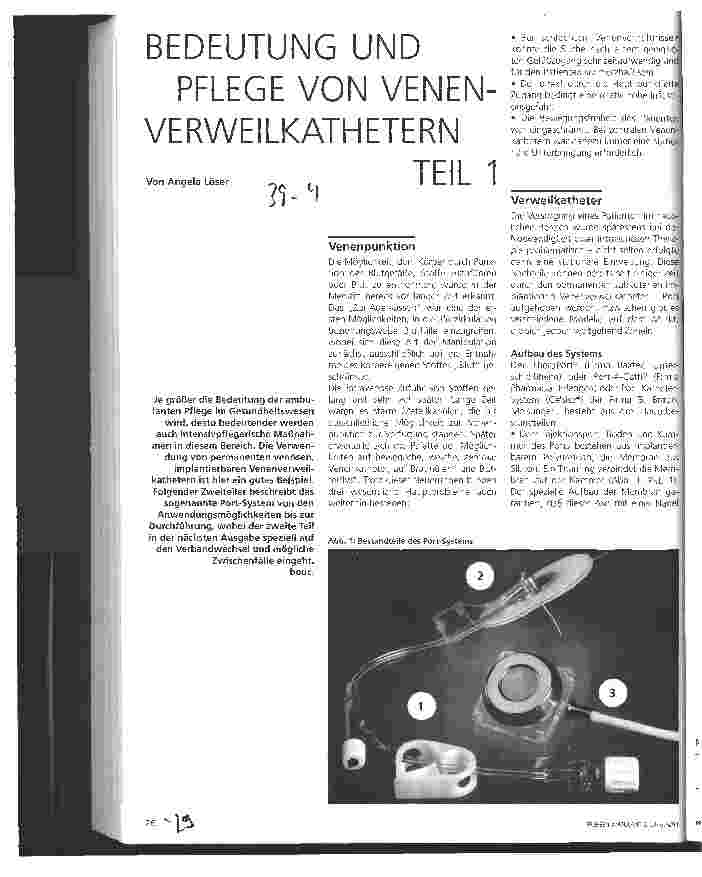 Vorschauseite 1: Bedeutung und Pflege von Venen-Verweilkathetern Teil 1