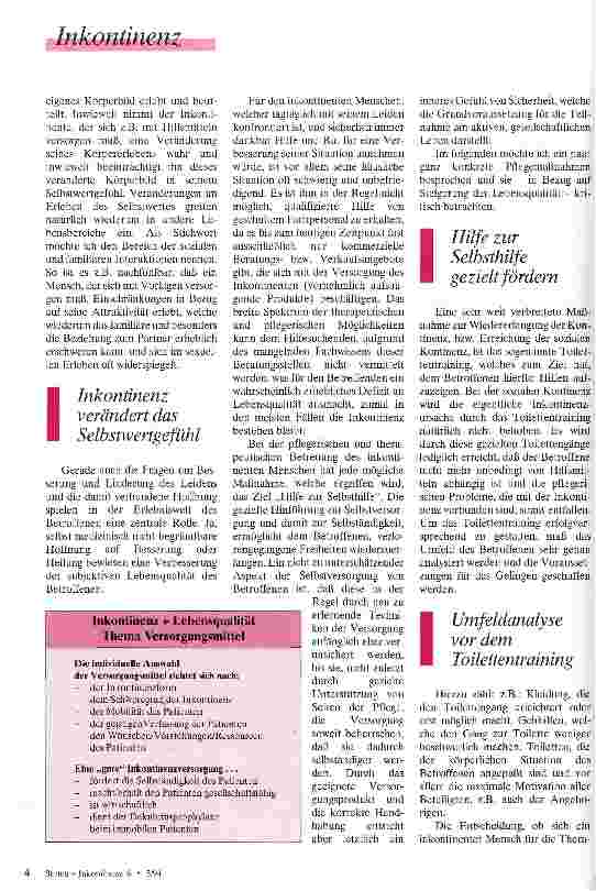 Vorschauseite 2: Lebensqualität bei Inkontinenz - eine pflegerische Herausforderung