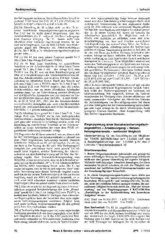 Vorschauseite 6: Stufenzuordnung nach Betriebsübergang -zwischenzeitliche Beschäftigung außerhalb des öffentlichen Dienstes - Sozialund Erziehungsdienst