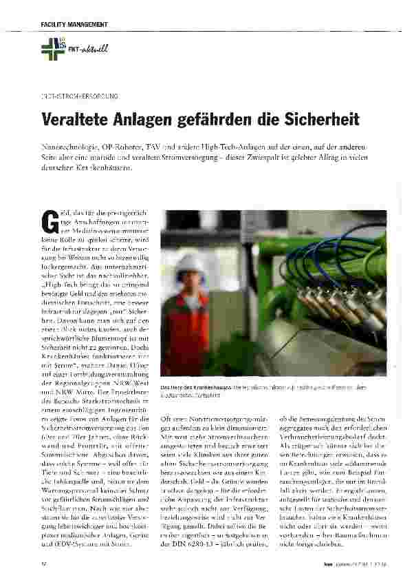 Vorschauseite 1: Veraltete Anlagen gefährden die Sicherheit