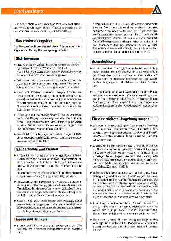 Vorschauseite 2: Ein Beispiel geplanter Pflege