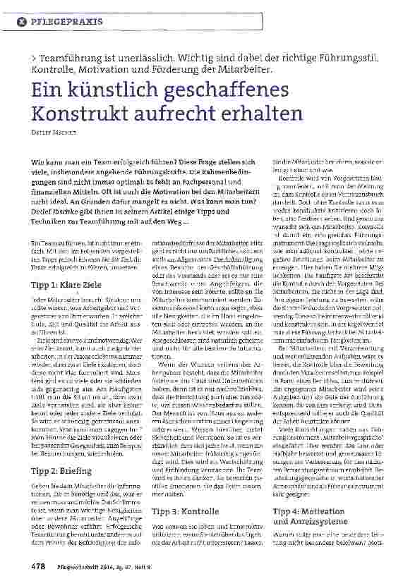 Vorschauseite 1: Ein künstlich geschaffenes Konstrukt aufrecht erhalten