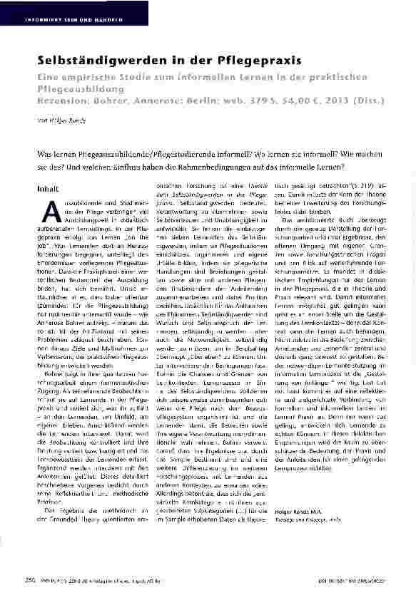 Vorschauseite 1: Selbständigwerden in der Pflegepraxis