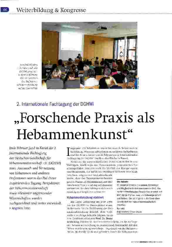 Vorschauseite 1: „Forschende Praxis als Hebammenkunst