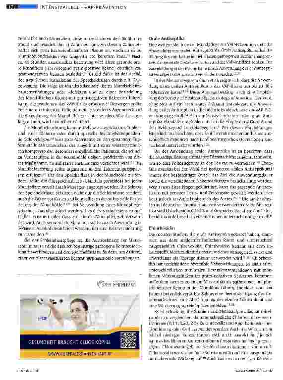 Vorschauseite 3: Prävention der beatmungsassoziierten Pneumonie