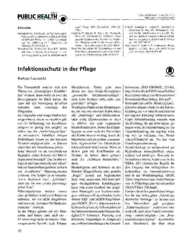 Vorschauseite 1: Infektionsschutz in der Pflege
