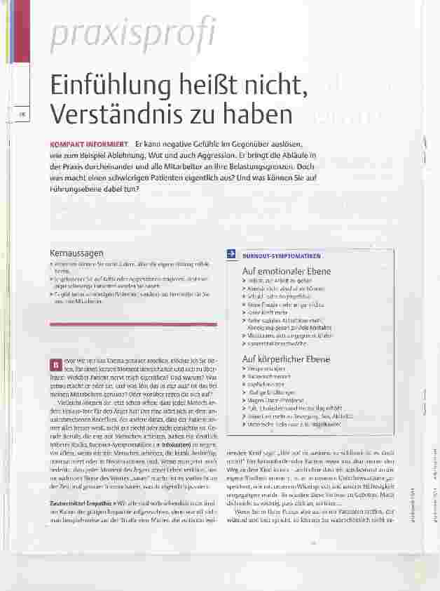 Vorschauseite 1: Einfühlung heißt nicht, Verständnis zu haben