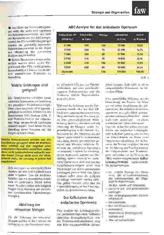 Vorschauseite 2: Ambulantes Operieren: Die Chancen überwiegenKosten und Menge müssen im richtigen Verhältnis stehen