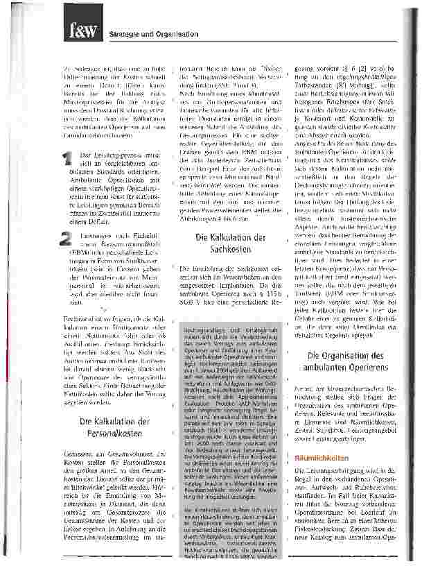 Vorschauseite 3: Ambulantes Operieren: Die Chancen überwiegenKosten und Menge müssen im richtigen Verhältnis stehen