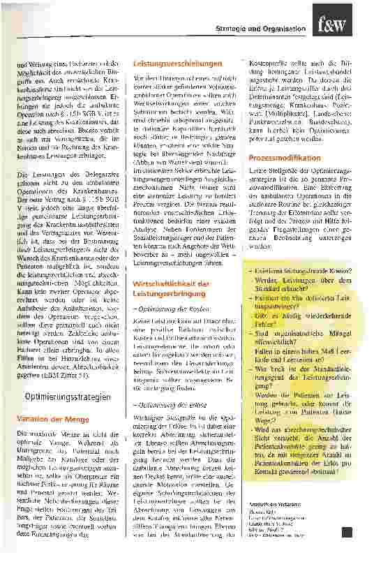 Vorschauseite 6: Ambulantes Operieren: Die Chancen überwiegenKosten und Menge müssen im richtigen Verhältnis stehen