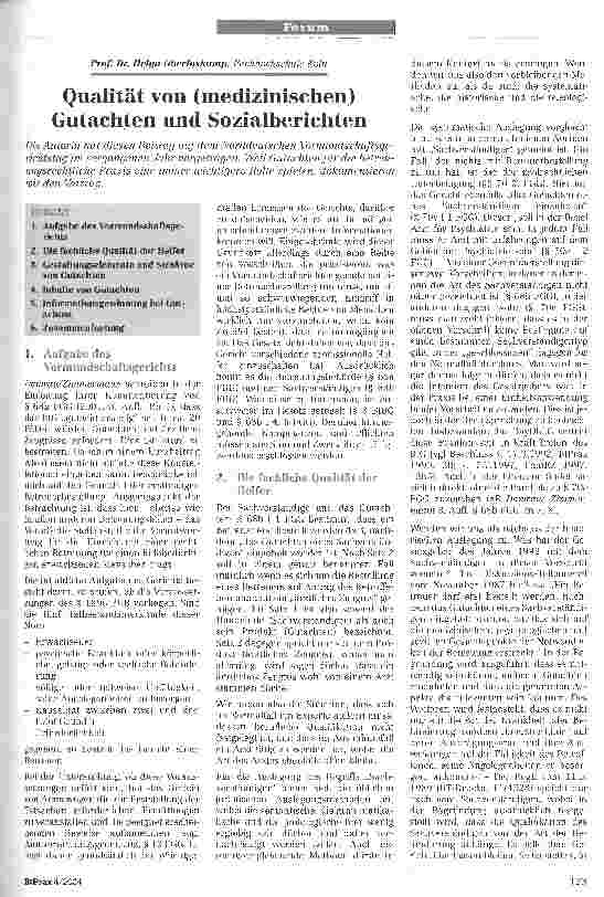 Vorschauseite 1: Qualität von (medizinischen) Gutachten und Sozialberichten
