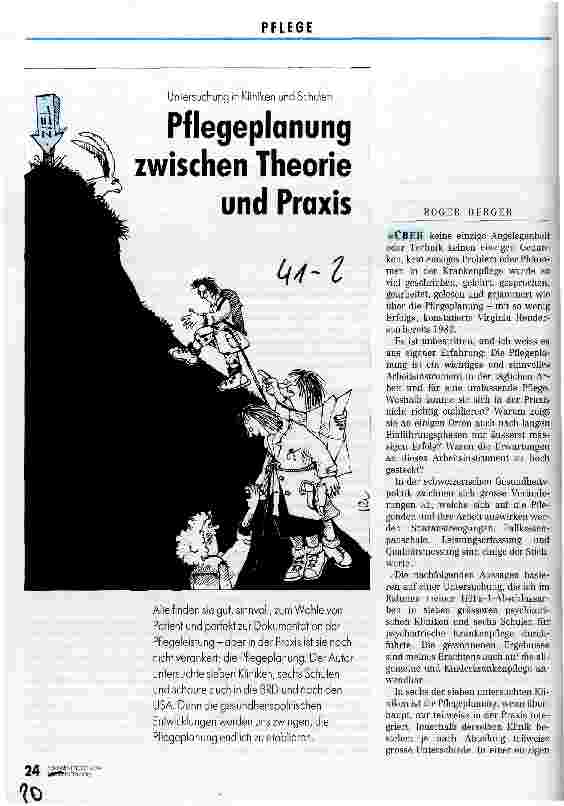 Vorschauseite 1: Pflegeplanung (P) zwischen Theorie und Praxis Untersuchung in Kliniken und Schulen