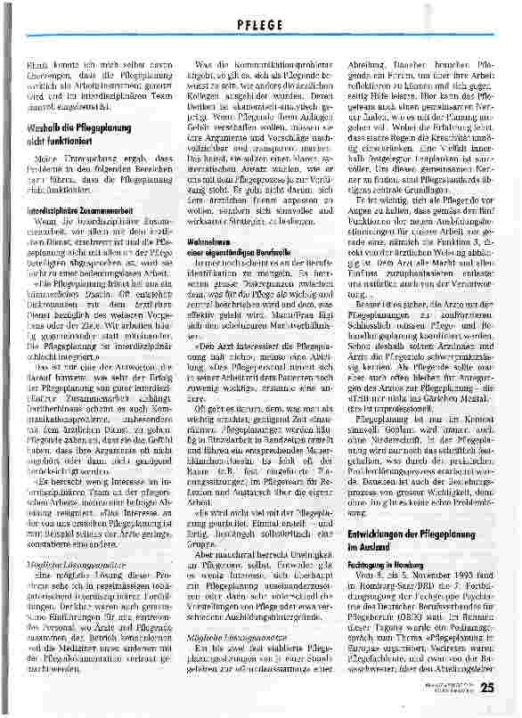 Vorschauseite 2: Pflegeplanung (P) zwischen Theorie und Praxis Untersuchung in Kliniken und Schulen