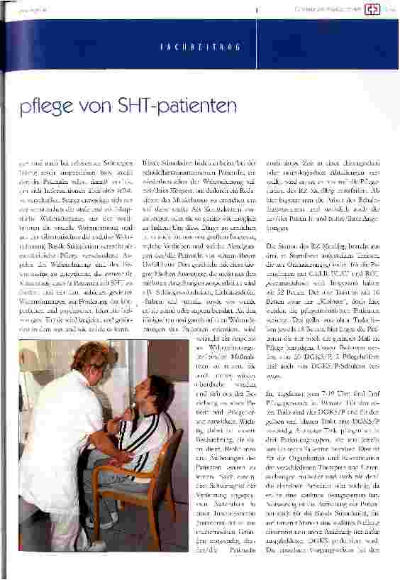 Vorschauseite 2: Pflege von SHT-patienten - auch ein kleiner Schritt ist schon ein Fortschritt