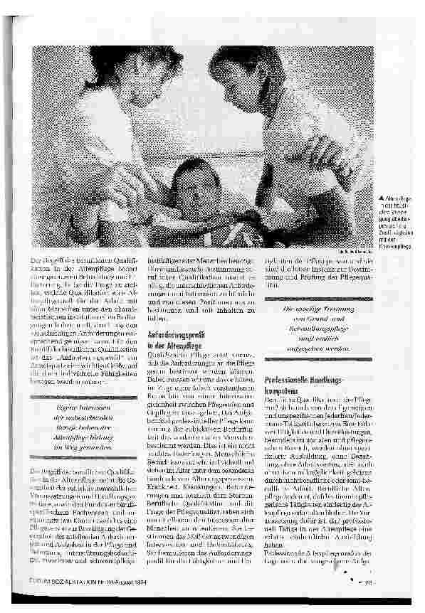 Vorschauseite 2: Altenpflege-Ausbildung ohne Profil Schleudergefahr