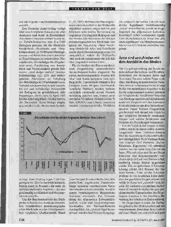Vorschauseite 3: Zufriedenheit von Ärztinnen und Ärzten Berufsreport 2003
