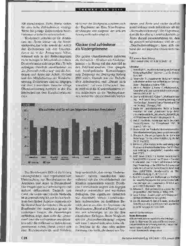 Vorschauseite 5: Zufriedenheit von Ärztinnen und Ärzten Berufsreport 2003