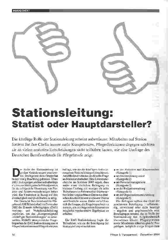 Vorschauseite 1: Stationsleitung: Statist oder Hauptdarsteller?