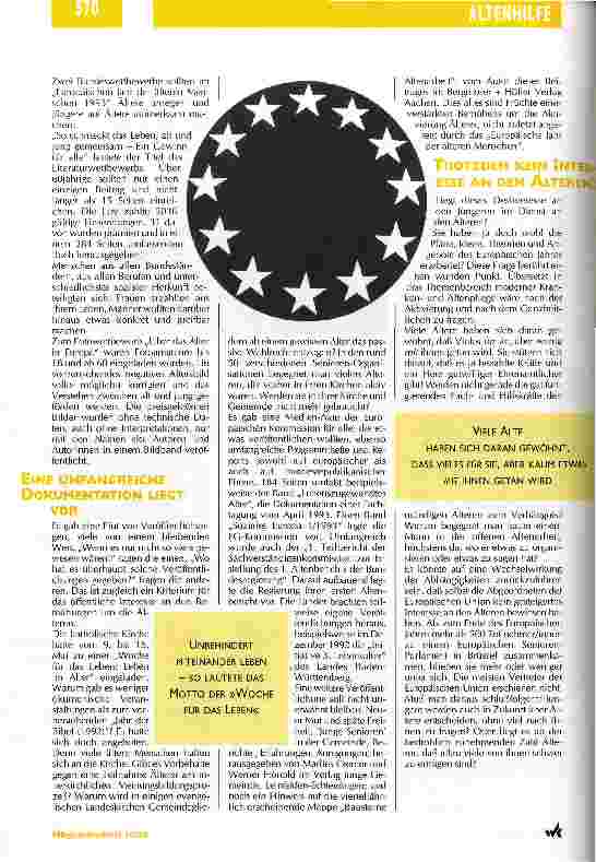 Vorschauseite 3: Der Ruf nach einem europäischen Altenwerk ist laut geworden