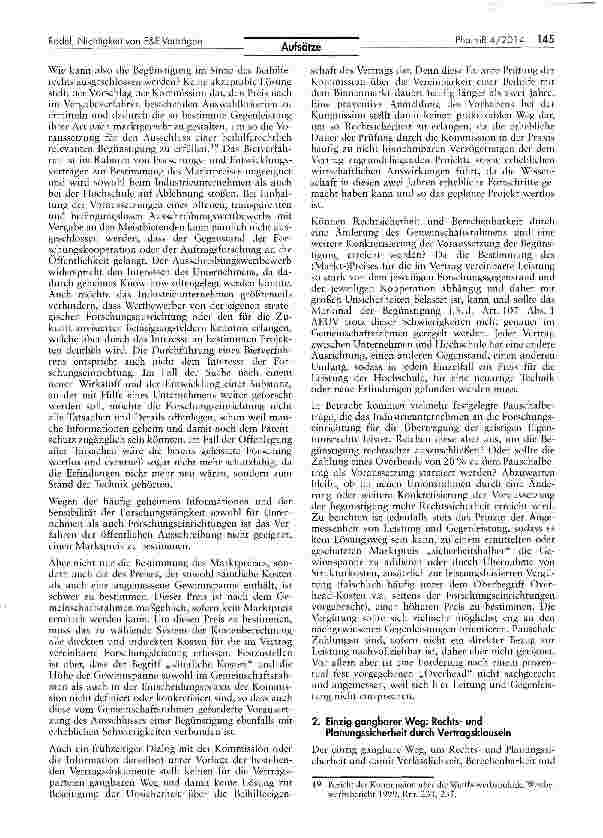 Vorschauseite 5: Rechtsund Planungsunsicherheit durch die drohende Gesamtnichtigkeit beihilfegewährender Forschungsund Entwicklungsverträge? !