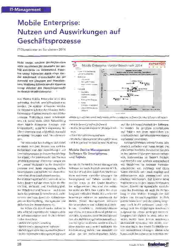 Vorschauseite 1: Mobile Enterprise: Nutzen und Auswirkungen auf Geschäftsprozesse