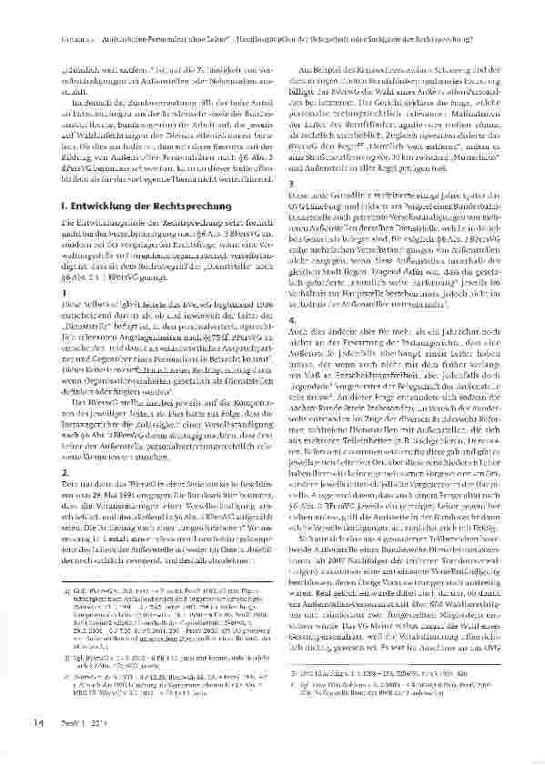 Vorschauseite 2: Außenstellen-Personalrat ohne Leiter - Handlungsoption der Belegschaft oder Sackgasse der Rechtsprechung?