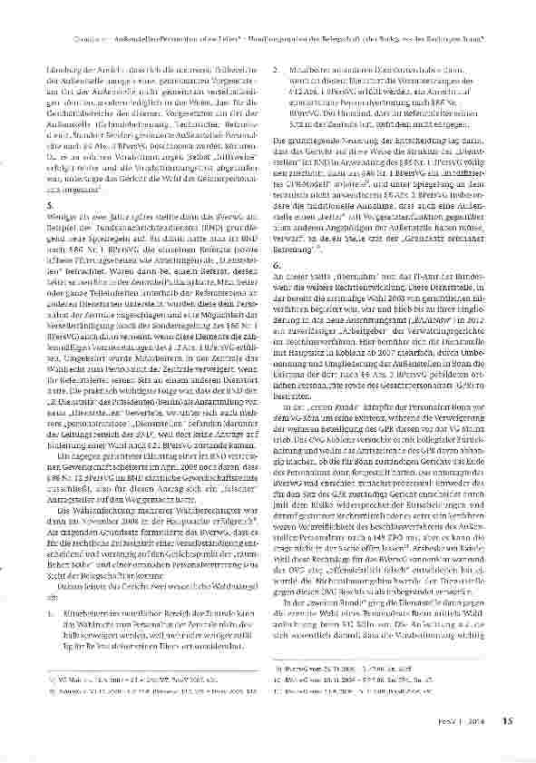 Vorschauseite 3: Außenstellen-Personalrat ohne Leiter - Handlungsoption der Belegschaft oder Sackgasse der Rechtsprechung?