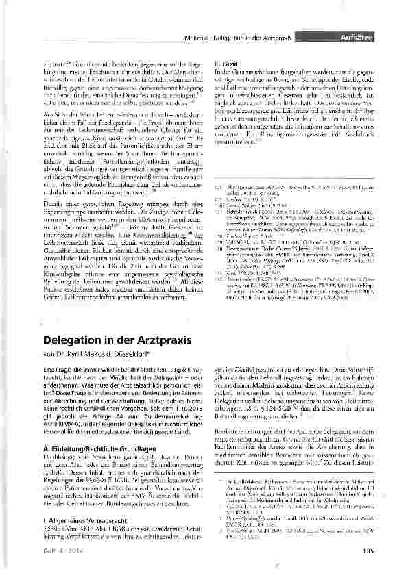 Vorschauseite 1: Delegation in der Arztpraxis